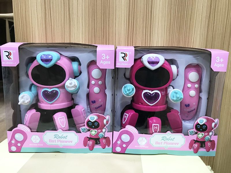 Girl IR Radio Control Six Claw Robot With Light And Music