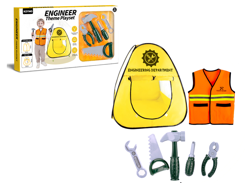 Engineering Maintenance Station Tent With Engineer Costume And Tools