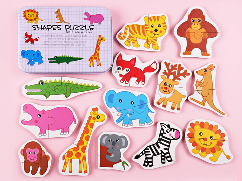 Wooden Forest Animals Shapes Puzzle