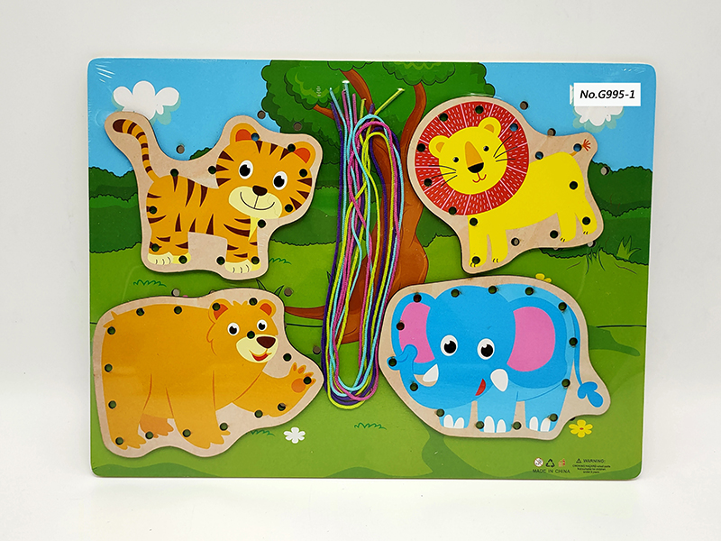 Wooden Animals Threading Puzzle