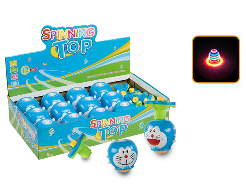 Doraemon Flash Music Spinning Top 12pcs