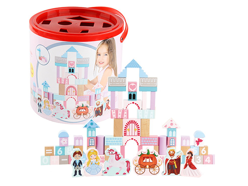 Wooden Princess And Prince Scene Building Blocks 66PCS