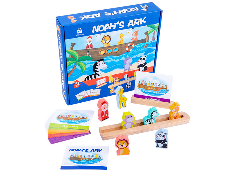 Wooden Noah's Ark Sequencing Building Blocks Game