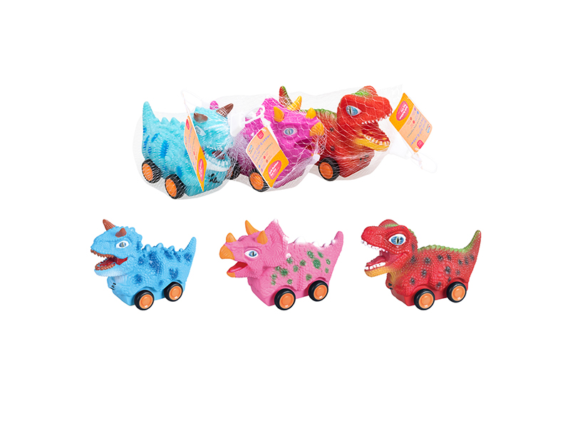 Vinyl Anamel Dinosaur Car 3 Mixed Packages