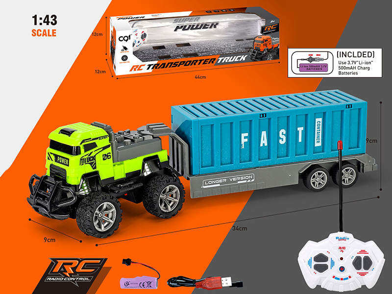 1:43 Four-Channel Remote Control Container Truck