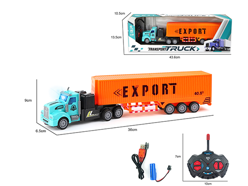 1:48 R/C 4CH Container Trailer With Long Head And Light