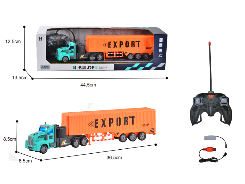 1:48 R/C 4CH Long Head Container Trailer