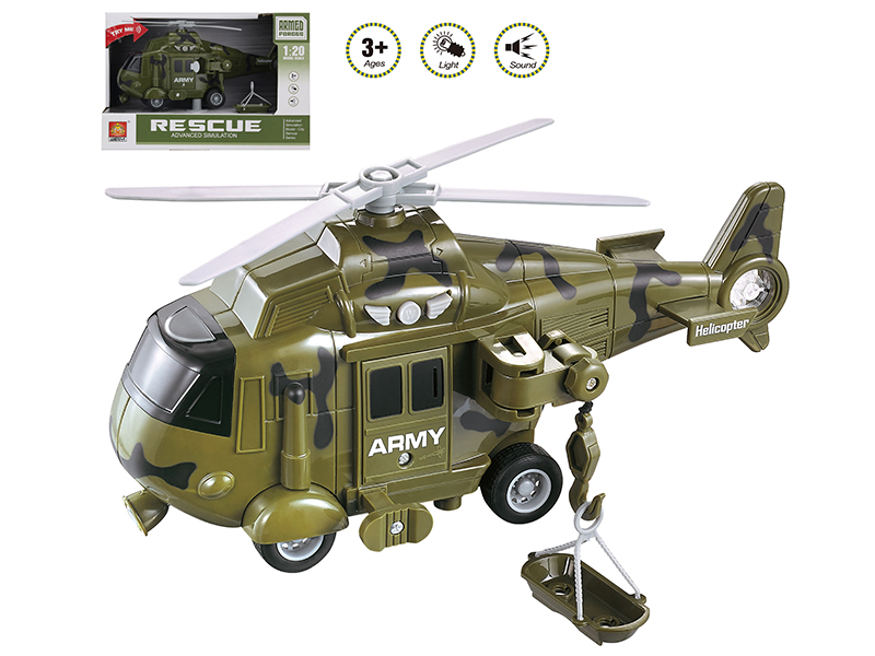 1:20 Friction Military Helicopter(Sound And Light)