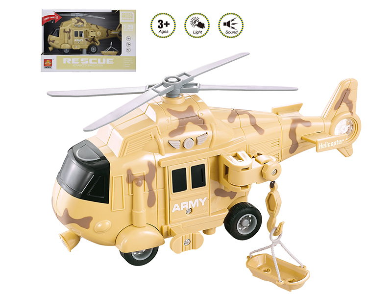 1:20 Friction Military Helicopter(Sound And Light)