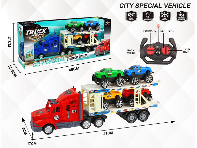 Remote Control 4-Channle Container Car(With 4 Pickup Trucks)