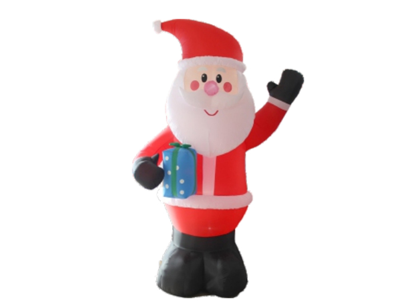 180CM Santa Claus With Giftbox, With 3 LED Lights, Fan And Adaptor