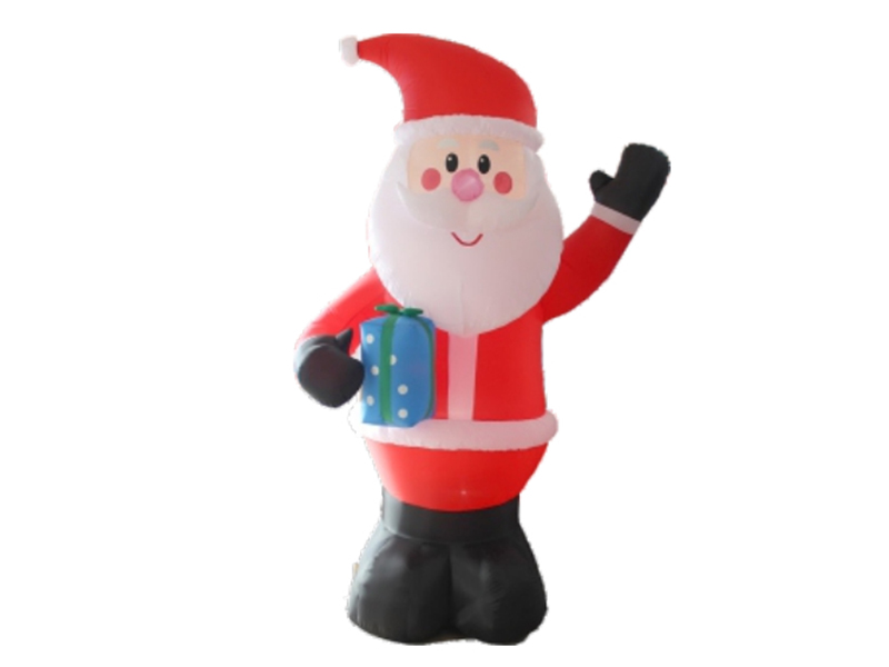 240CM Santa Claus With Giftbox, With 4 LED Lights, Fan And Adaptor