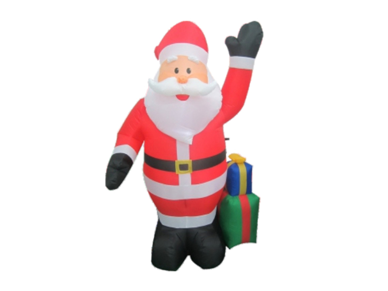 120cm Santa With Giftbox, With 3 LED Lights, Fan And Adaptor