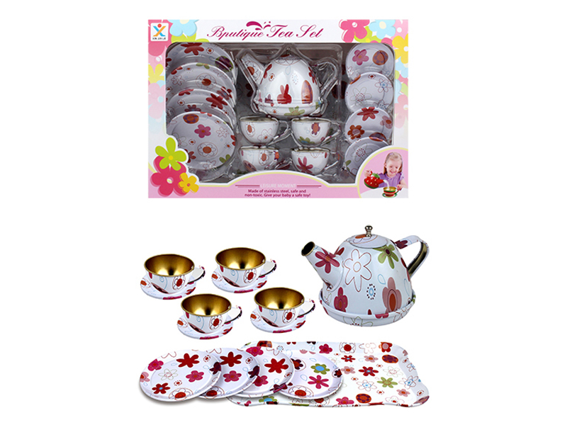 Tinplate White Tea Set