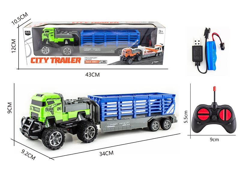 1:30 4-Channel 27Mhz Remote Control Trailer With Light