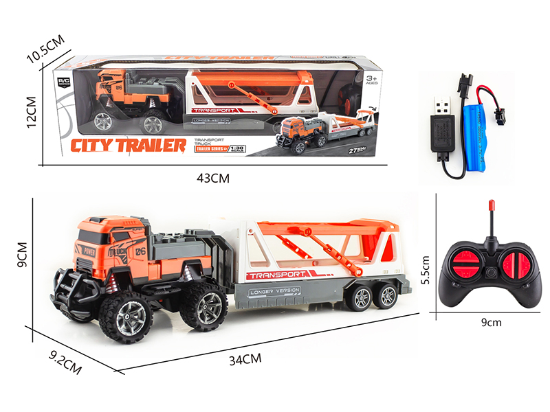 1:30 4-Channel 27Mhz Remote Control Freight Trailer With Light