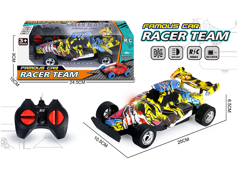 4Ch R/C Graffiti Racing Car With Double Flashing Lights