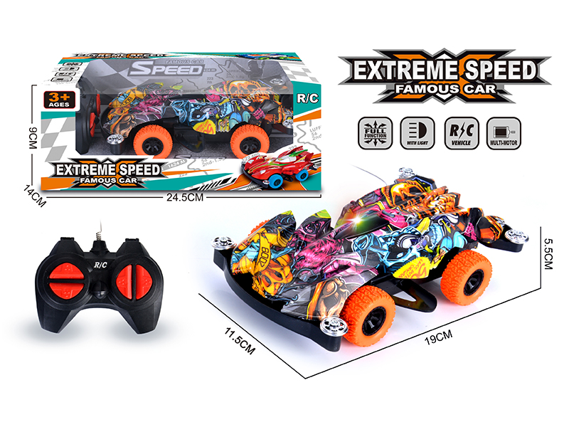 4Ch R/C Graffiti Racing Car With Double Flashing Lights