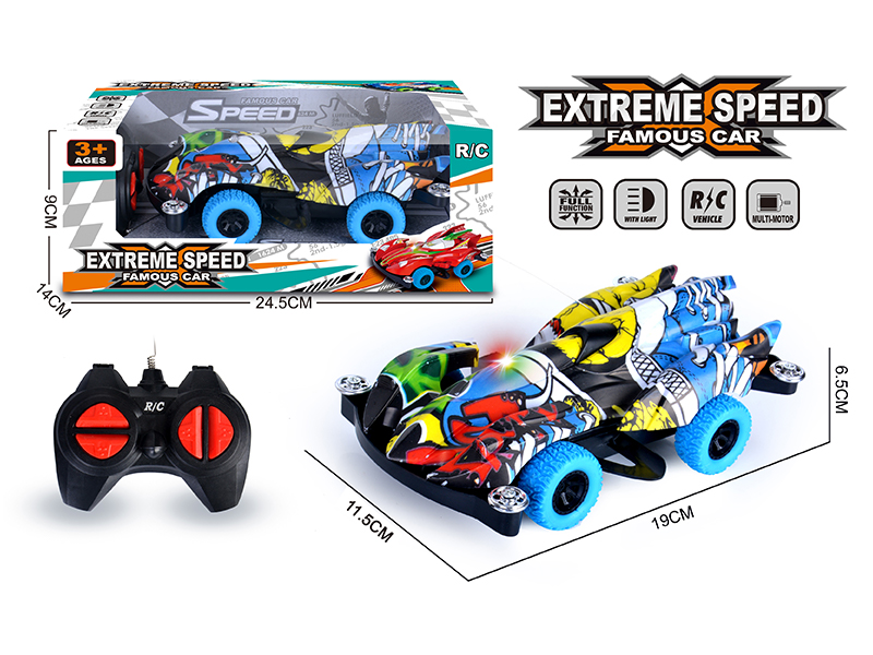 4Ch R/C Graffiti Racing Car With Double Flashing Lights