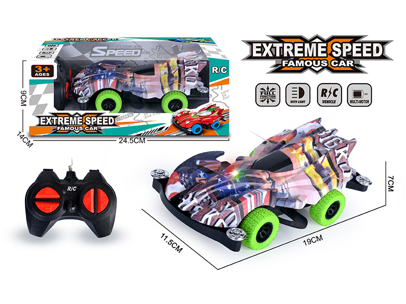 4Ch R/C Graffiti Racing Car With Double Flashing Lights