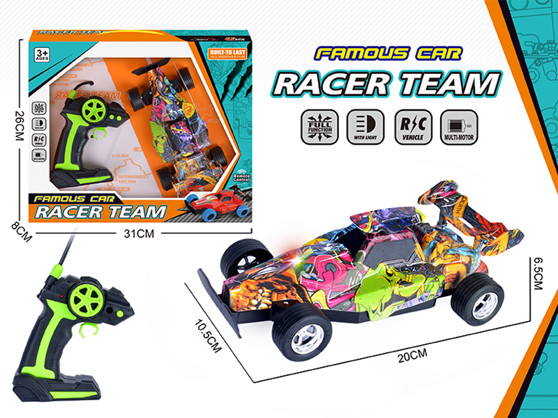 4Ch R/C Gun Graffiti Racing Car With Double Flashing Lights