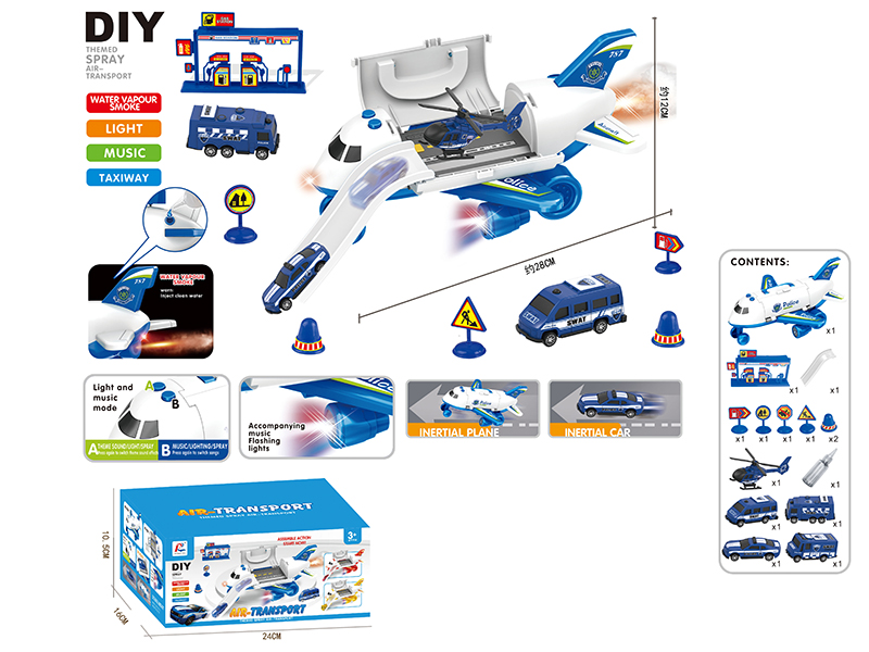 Friction Storage Spray Small Aircraft DIY Set(Police Theme)