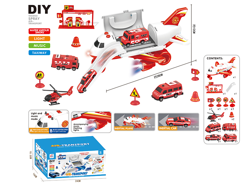 Friction Storage  Small Aircraft DIY Set(Fire Alarm Theme)