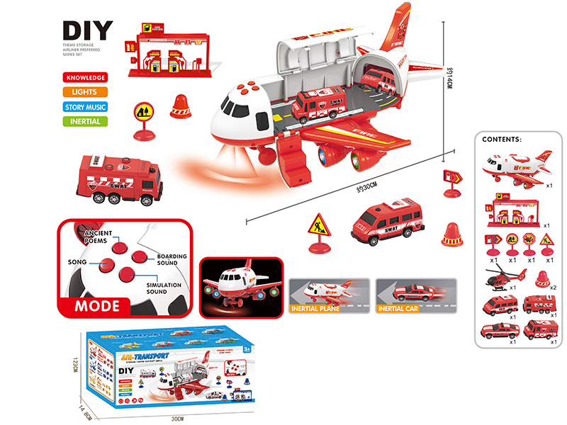 Friction Storage  Middle Size Aircraft DIY Set(Fire Alarm Theme)