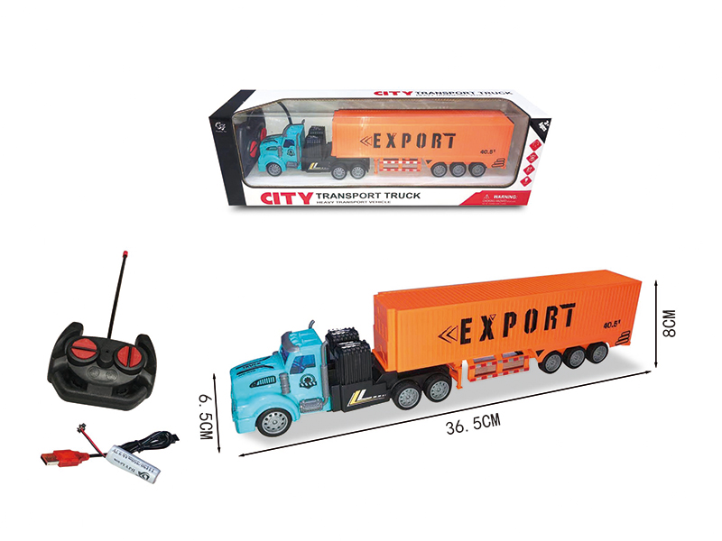 1:48 4-Channel Remote Control Container Truck With Light