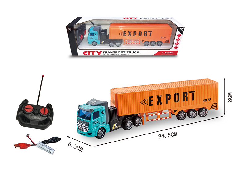 1:48 4-Channel Remote Control Container Truck With Light