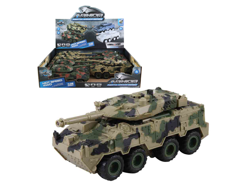 8Pcs Camouflage 4Wd Friction Armored Car With Light Music