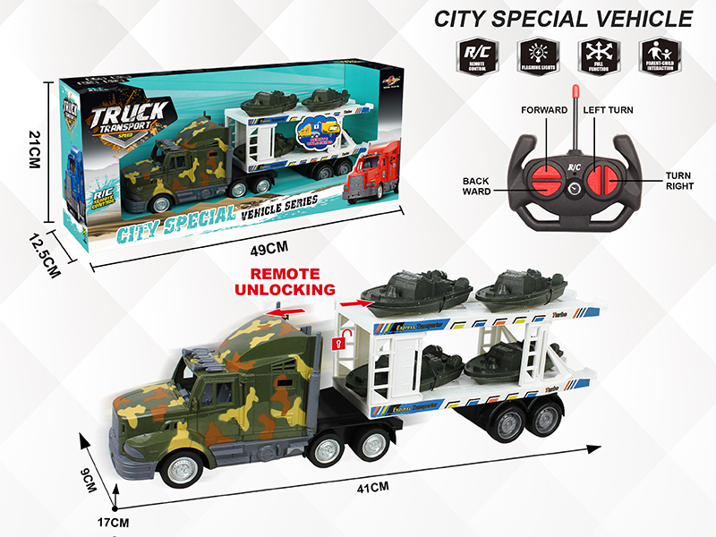 4-Channel Remote Control Unlocking Container Car(With 4 Boats)