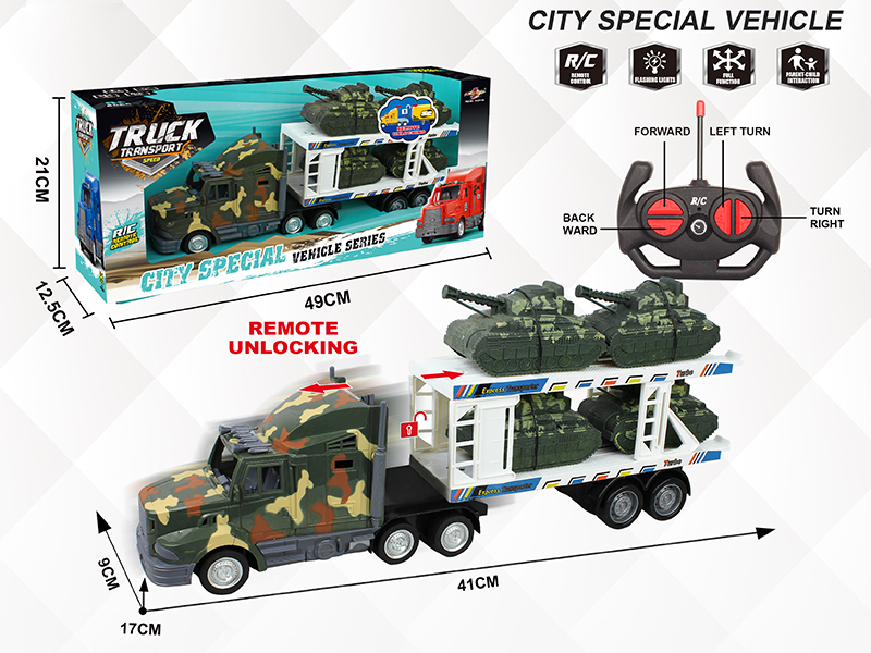 4-Channel Remote Control Unlocking Container Car(With 4 Tanks)