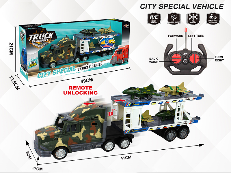 4-Channel Remote Control Unlocking Container Car(With 4 Warplanes)