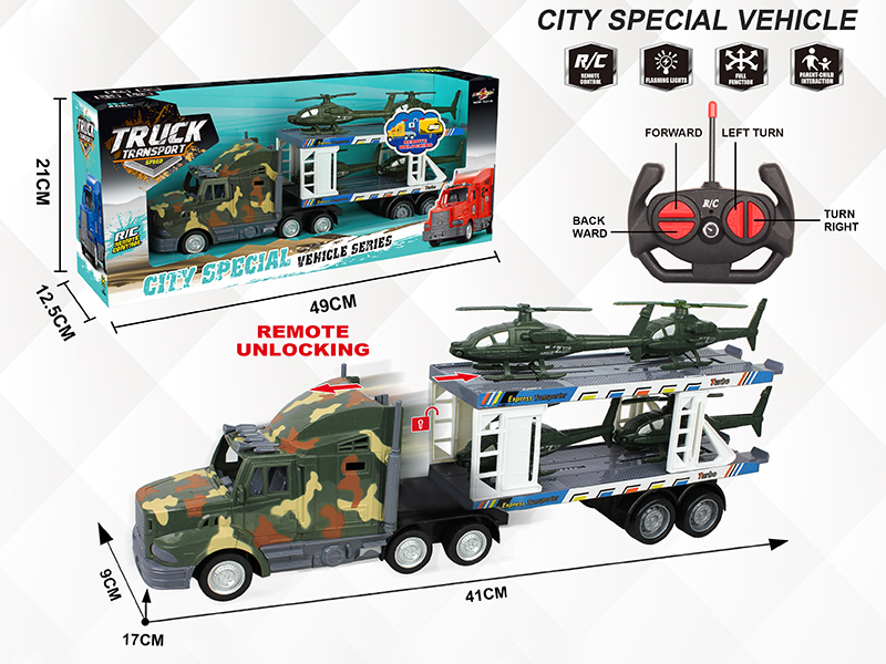 4-Channel Remote Control Unlocking Container Car(With 4 Helicopters)