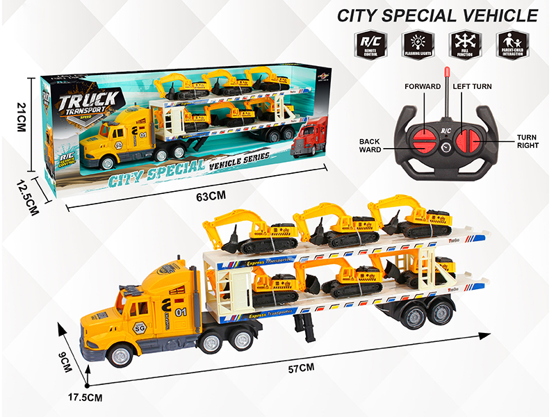 4-Channel Remote Control Container Car(With 6 Engineering Trucks)