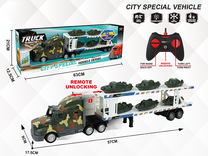 4-Channel Remote Control Unlocking Container Car(With 6 Boats)