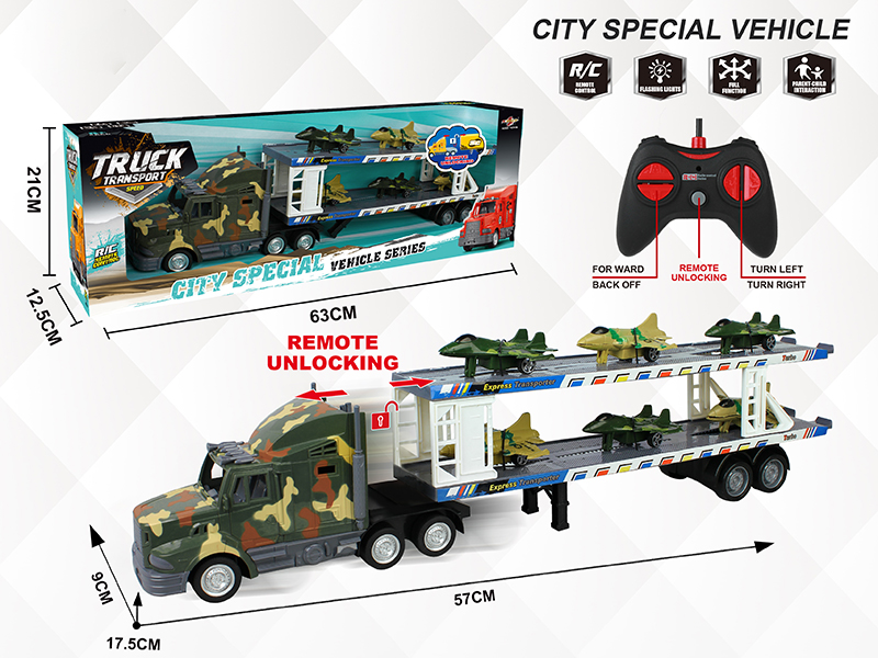 4-Channel Remote Control Unlocking Container Car(With 6 Warplanes)