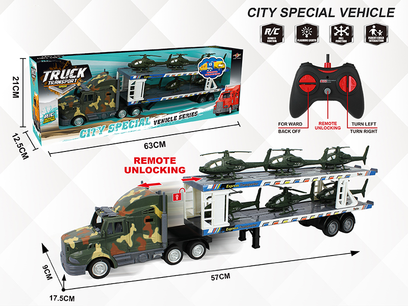 4-Channel Remote Control Unlocking Container Car(With 6 Helicopters)