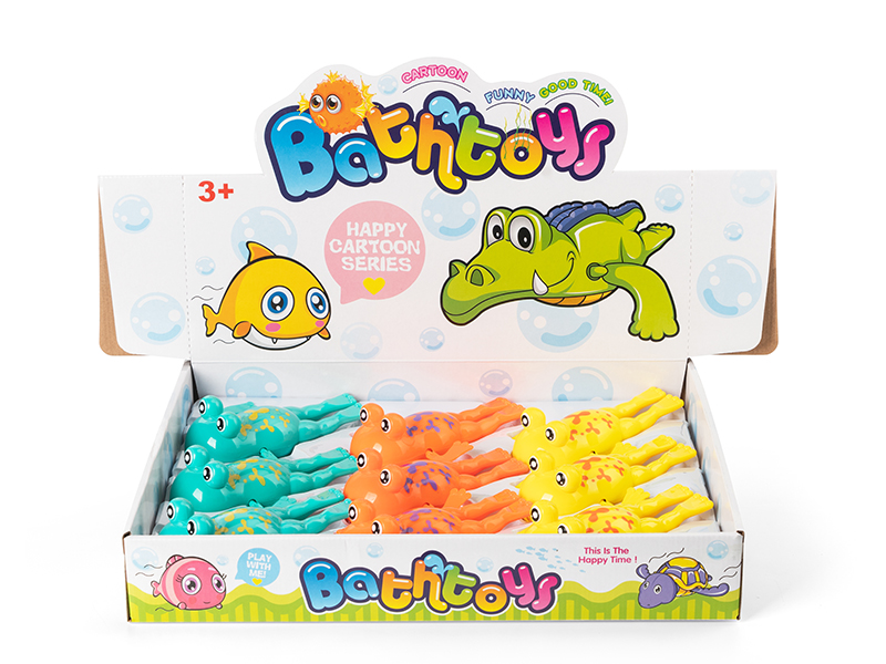 9pcs Wind Up Swimming Frog With BB Whistle