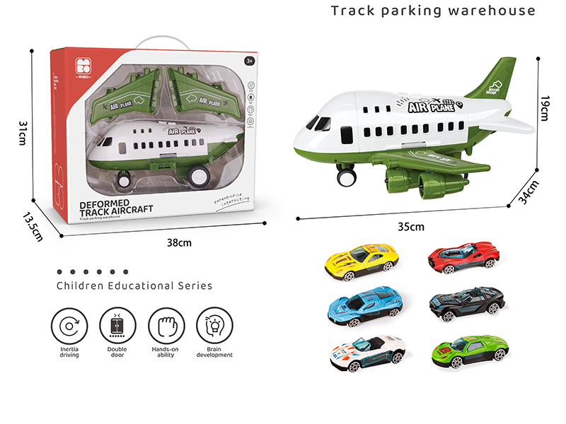 Friction DIY Storage Airplane(With 6 Alloy Cars)