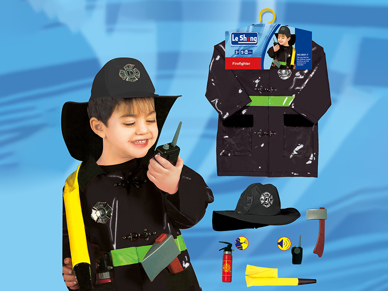 Kids Cosplay Costumes Firefighter Uniform With Tool Set