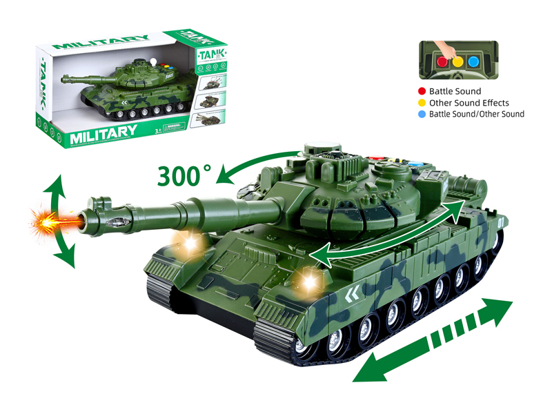 1:16 Friction Military Tank With Sound And Light (Russian T90)