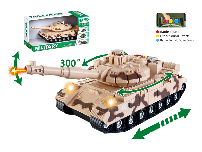 1:16 Friction Military Tank With Sound And Light (Russian T90)