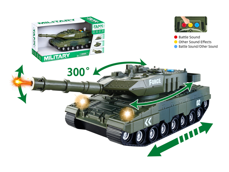 1:16 Friction Military Tank With Sound And Light (German Leopard 2A7)