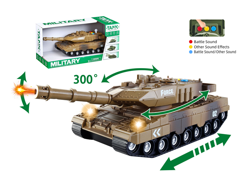 1:16 Friction Military Tank With Sound And Light (German Leopard 2A7)