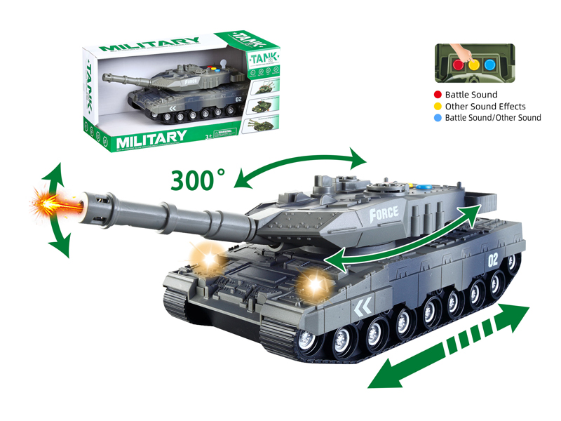 1:16 Friction Military Tank With Sound And Light (German Leopard 2A7)