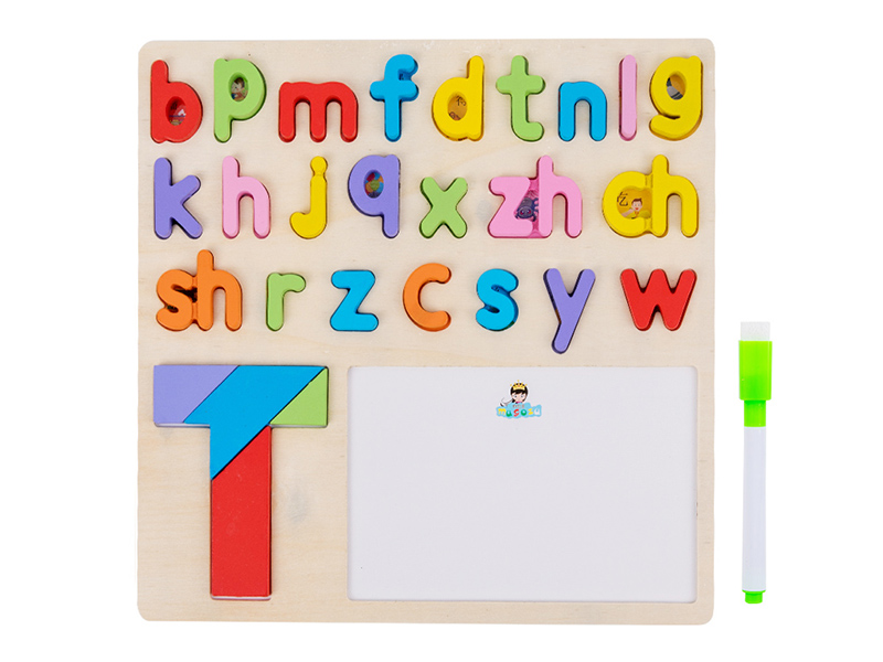 Wooden Consonant Puzzles Drawing Board 2 In 1