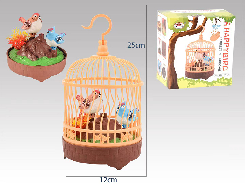 Simulated Sound Control Birdcage Toy