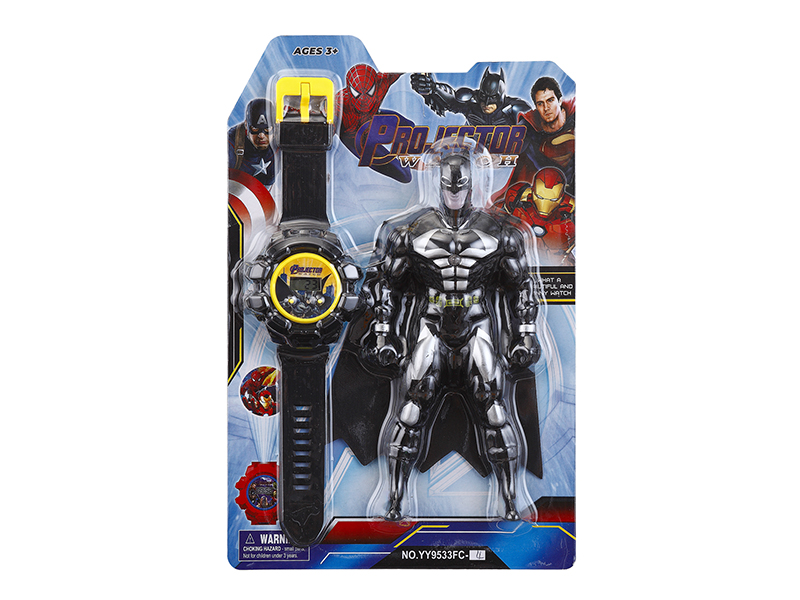 Kids Projection Electronic Watch With Action Figure Toy